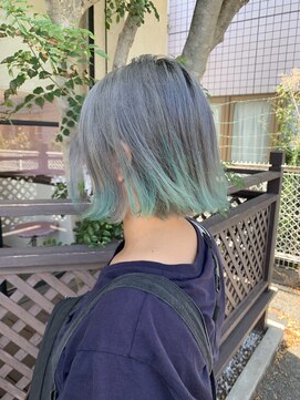 アヴァンス 北花田店(AVANCE) 【#ミントグリーン】×裾カラー×外ハネボブ