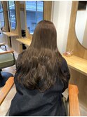20代暗めカラーデザインカラーロングオリーブグレージュベージュ
