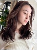 レイヤーロングワンカール姫カットシアーカラーセミディ