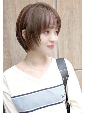ヘアーメイクオズ(hair make O/S) 小顔愛されショート★インナーピンクデザインカラー