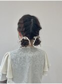 結婚式ヘアセット/ツインアレンジ/羊アレンジ