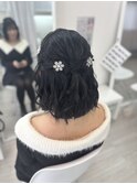 編み込みハーフアップ♪ショートヘア