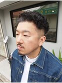 オールバック(スパイラルパーマ)(ソフトフェード)