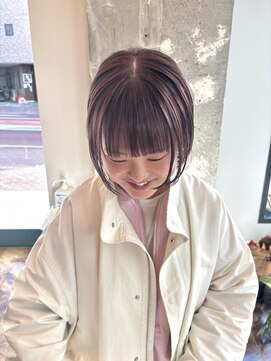 アペロ 柏(Apero) ピンクラベンダー/切りっぱなしボブ/ミニボブ/イルミナカラー