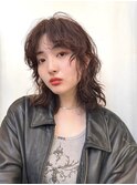 大人の抜け感パーマ×ラフウルフミディ MINX中村