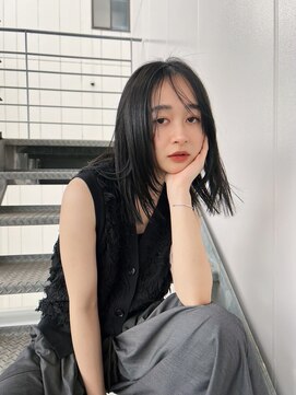 [天神今泉/黒髪カタログ/クラゲヘアー/オリーブグレー]