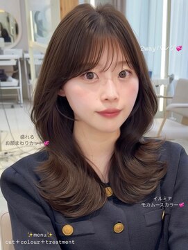 アフロートリノ(AFLOAT Leino) 2wayバング 韓国前髪 シースルー ミディアム くびれヘア 顔周り