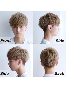 ゴールド 大阪 梅田店(GOALD) 前下がりマッシュ刈り上げマッシュアッシュベージュハイトーン