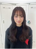 ピンクブラウンカラー 韓国風ロングヘア 平塚
