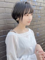 大人可愛い耳掛けマッシュショートボブアッシュブラウン小林