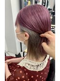くすみピンクとインナーシルバーカラー　　美由紀