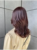 ブリーチなしピンクブラウン