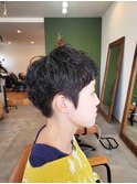 ベリーショート×パーマ