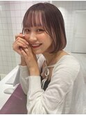 ダークアッシュ/ミディアムレイヤーカット［髪質改善/縮毛矯正］