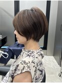 大人可愛い/30代40代50代/前髪あり/丸みショート/クビレ