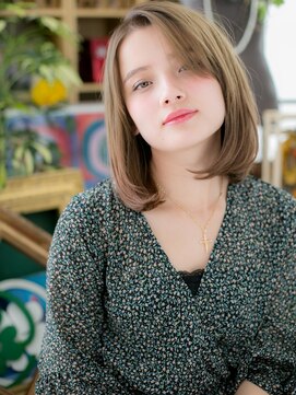 カバーヘア ブリス 戸田公園西口店(COVER HAIR bliss) オリーブカラー大人かわいいツヤ髪ボブc5戸田公園20代30代40代