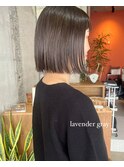 ボブ/ワイドバング/ラベンダーグレー/グレージュ/20代/30代/40代