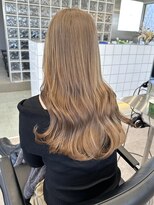 サンクプロジェクト(cinq PROJECT)&nbsp;韓国風顔周りレイヤーカットミルクティーベージュブラウンカラー