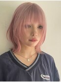 ハイトーンレイヤーボブミディアムレイヤーショートウルフボブ