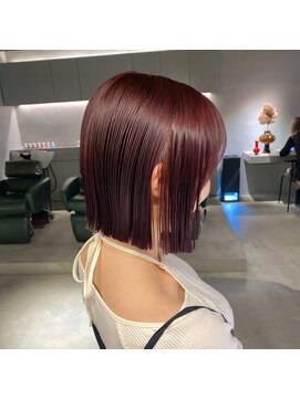リール(rire) デザインカラーレイヤーカットウェットヘア夏オリーブベージュ