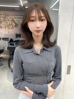 ロンド マーレ 天神大名店(Lond mare)&nbsp;レイヤーカット　韓国ヘアカット　グレージュ　オリーブベージュ