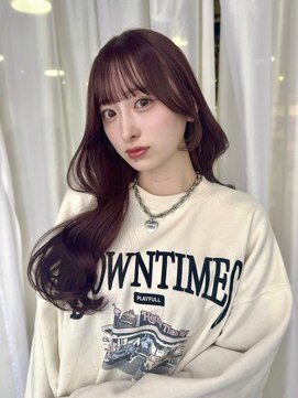 ピア(Pia) ブリーチなしカラー ピンクラベンダー 顔まわりカット