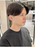 刈り上げセンターパートニュアンスデザインフェザーパーマ