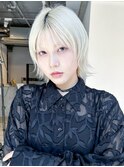 ミディアムショートウルフレイヤーウルフカット_F50077
