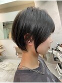 透明感カラー ボブ 前髪 ショート カラー ブリーチ&ダブルカラー