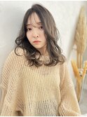 色気前髪ミディアムレイヤー韓国風レイヤー美髪トリートメント
