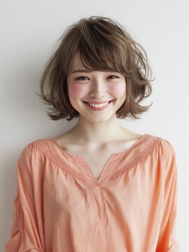 ふんわりカールが魅力の甘めボブ