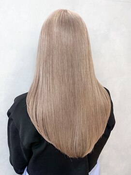 アルバム 銀座(ALBUM GINZA) 韓国ヘアホワイトベージュハイトーンロング_ba585251