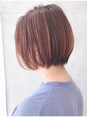 say.ショートボブ耳掛けショートイメチェンスモーキーカラー