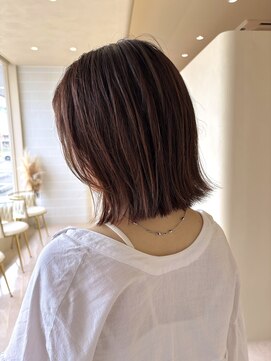 メゾンルヴェール 岐阜穂積(Maison LeVert) 外はねボブ×オレンジベージュカラーで夏らしさ◎