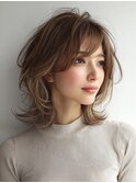 ミディアムレイヤー×白髪ぼかしカラー30代40代50代60代