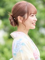 と和 巣鴨 【浴衣】カチモリヘア×パステル牡丹 上品大人可愛いアップ