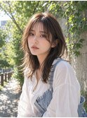 シースルーバング×オリーブベージュ×髪質改善