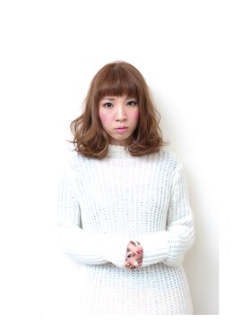 モカ ヘアーデザイン(moca HAIR DESIGN) 明るめカラーふんわりミディアムボブ