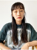 前髪パーマ×ロング