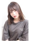 大人かわいい#美髪#ネビージュ#ホワイトグレージュ#こなれミディ