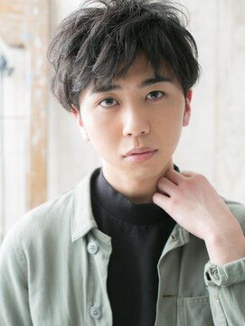 モッズヘアメン 名護大東店(mod's hair men) ラフなパーマで遊ぶアッシュブラックツイスパショートh名護大東