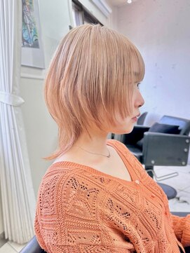 ヴェイン 渋谷(vain) ウルフカット/マッシュウルフ/ホワイトカラー/ブリーチ2回