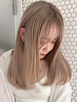 サイン 表参道(SIGN)&nbsp;イヤリングカラーマッシュウルフツヤ髪スタイルブルージュ