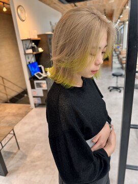 ネウィ ジャム 町田(newi JAM) ワンレンボブ前下がりショート内巻きワンカール鎖骨ミディアム