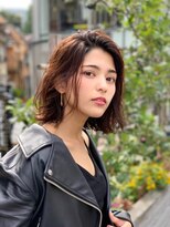 ケアリー 調布(Carelly)&nbsp;大人かわいい前髪セシルカットココアブラウンフリンジウェーブ