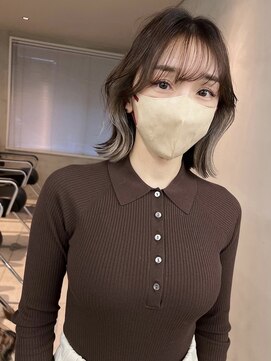 サイン 表参道(SIGN) 韓国ヘアグレージュカラーブリーチ無し髪質改善イヤリングカラー