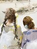 お友達と　ご家族と浴衣のお着付けとヘアセットのペアクーポン