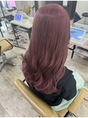 ピンクアッシュ小顔レイヤーワンレンカットケアブリーチ所沢韓国
