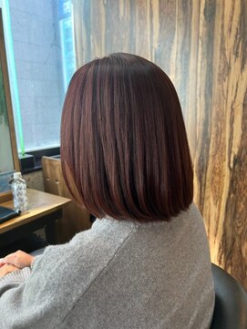 ヘアリゾート粋 トゥジュ 池袋東口店(tujuh) ミディアムボブ/こっくりブラウン/暗髪/髪質改善