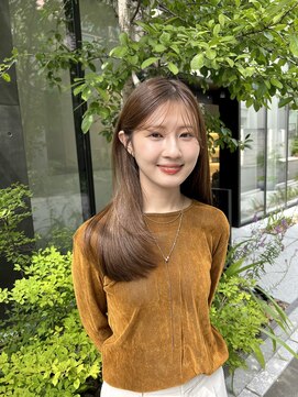 ラボヌールヘアーノーブル 新越谷店(La Bonheur hair noble) デザインカラー レイヤーカット ウェットヘアベビーピンク